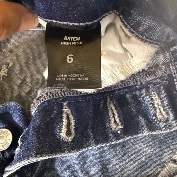 Express Blue High Waist Denim Shorts - Picture 4 of 6